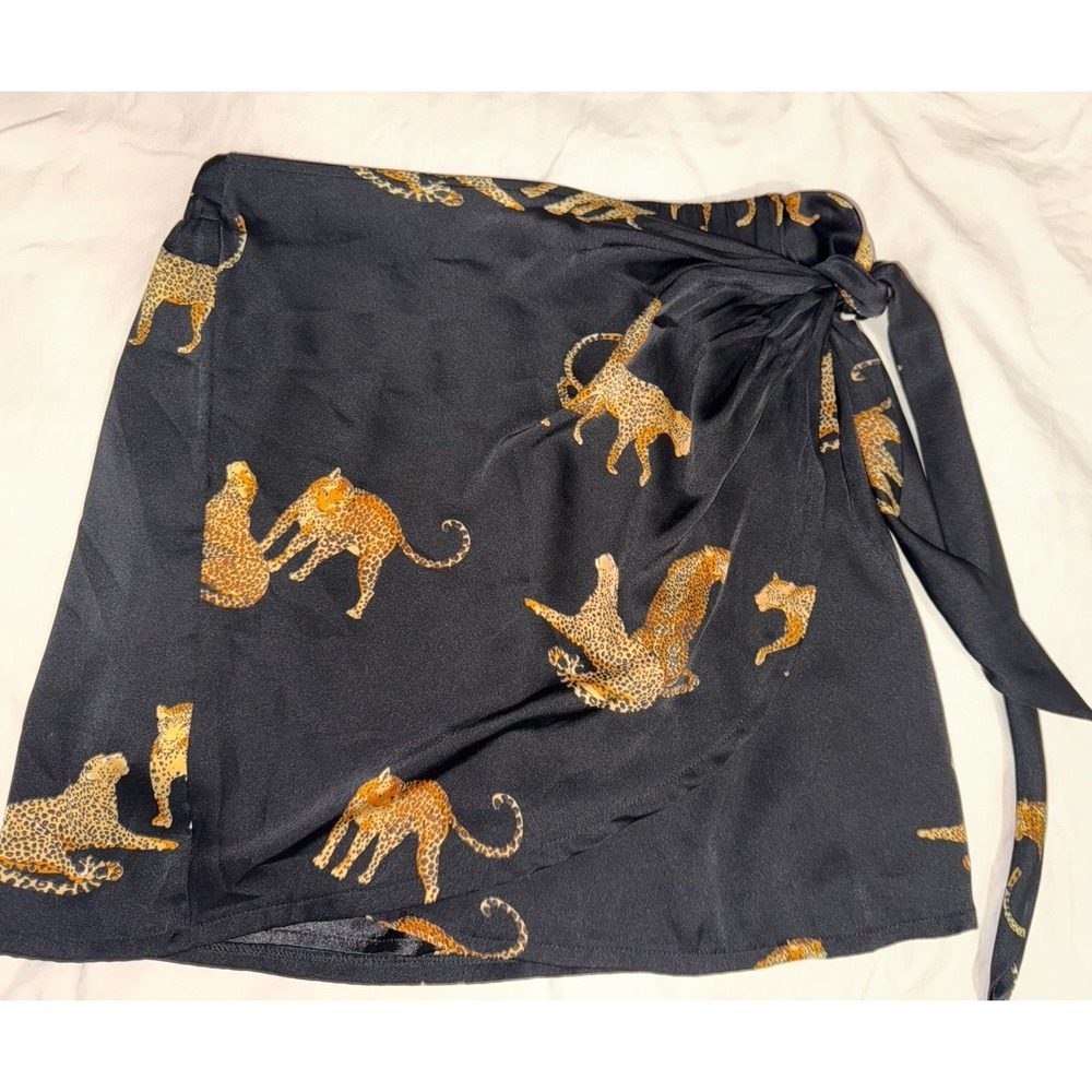 Project Judith March x Shannon Ford back wrap style skirt with leopards medium